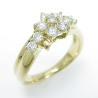 K18YG フラワー ダイヤモンドリング10％引き