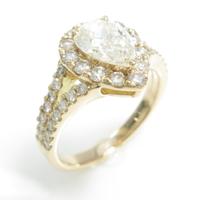 K18PG ダイヤモンドリング 1．019ct・F・SI2・ペアシェイプ