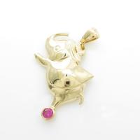 K18YG エレファント ルビーペンダント