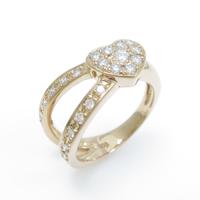 K18PG ハート ダイヤモンドピンキーリング