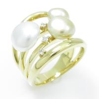 K18YG シロチョウパールリング