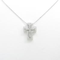 K14WG クロス ダイヤモンドネックレス