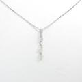 K18WG スリーストーン ダイヤモンドネックレス