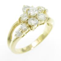 K18YG フラワー ダイヤモンドリング