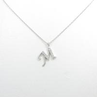 K18WG イニシャルM ダイヤモンドネックレス