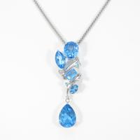 K18WG ブルートパーズネックレス