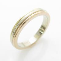 カルティエ スリーゴールドウエディング リング