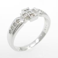 K18WG クロス ダイヤモンドリング