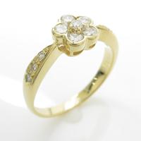 K18YG フラワー ダイヤモンドリング