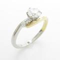 PT／K18YG ダイヤモンドリング 0．384ct・D・IF・3EXT H＆C