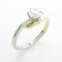 PT／K18YG ダイヤモンドリング 0．384ct・D・IF・3EXT H＆C