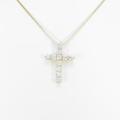 【新品】K18YG クロス ダイヤモンドネックレス 1．001ct・F・VS1?SI2・VG