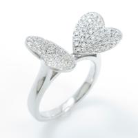 K18WG ハート ダイヤモンドリング