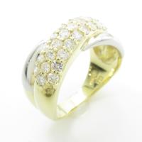 K18YG／PT パヴェ ダイヤモンドリング