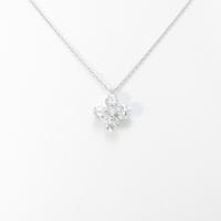 K18WG フラワー ダイヤモンドネックレス10％引き