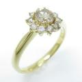 K18YG フラワー ダイヤモンドリング