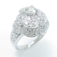 K18WG フラワー ダイヤモンドリング