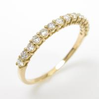 【リメイク】K18YG ハーフエタニティ ダイヤモンドリング10％引き