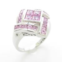 10KWG ピンクサファイヤリング