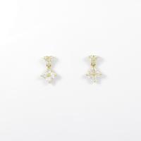 K18YG フラワー ダイヤモンドピアス