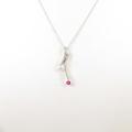 K18WG ルビーネックレス