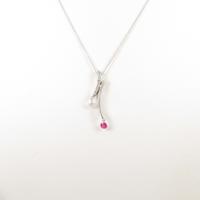 K18WG ルビーネックレス