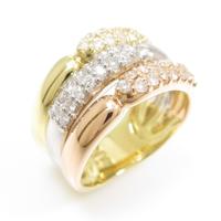 K18YG／PT ダイヤモンドリング