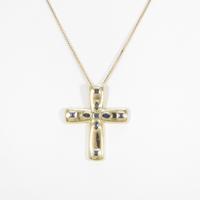 K18YG クロス サファイヤネックレス