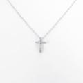 K14WG クロス ダイヤモンドネックレス