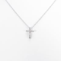 K14WG クロス ダイヤモンドネックレス