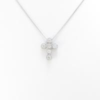 K18WG クロス ダイヤモンドネックレス