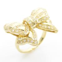 750YG リボン ダイヤモンドリング