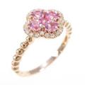 K18PG フラワー ピンクサファイヤリング