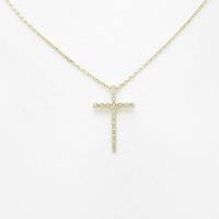K10YG クロス ダイヤモンドネックレス