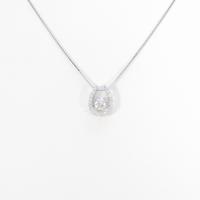 K18WG ホースシュー ダイヤモンドネックレス