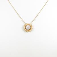 750PG／750WG／K18YG フラワー ダイヤモンドネックレス