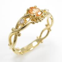 K18YG ガーネットリング