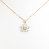 K18YG フラワー ダイヤモンドネックレス