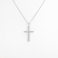 750WG／K18WG クロス ダイヤモンドネックレス