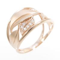 K18PG リーフ ダイヤモンドリング