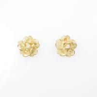 K18YG フラワー ダイヤモンドピアス