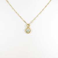 K18YG／750YG ハート アクアマリンネックレス