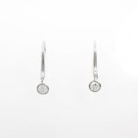 K18WG ソリティア ダイヤモンドピアス