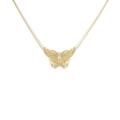 K18YG バタフライ ダイヤモンドネックレス