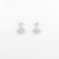 K18WG ハート ダイヤモンドピアス