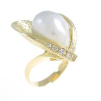 K18YG シロチョウパールリング