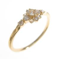 アガット フラワー ダイヤモンドリング