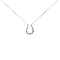 K18PG ホースシュー ダイヤモンドネックレス