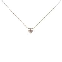 K18PG ハート ダイヤモンドネックレス