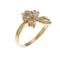 K18YG フラワー ダイヤモンドリング